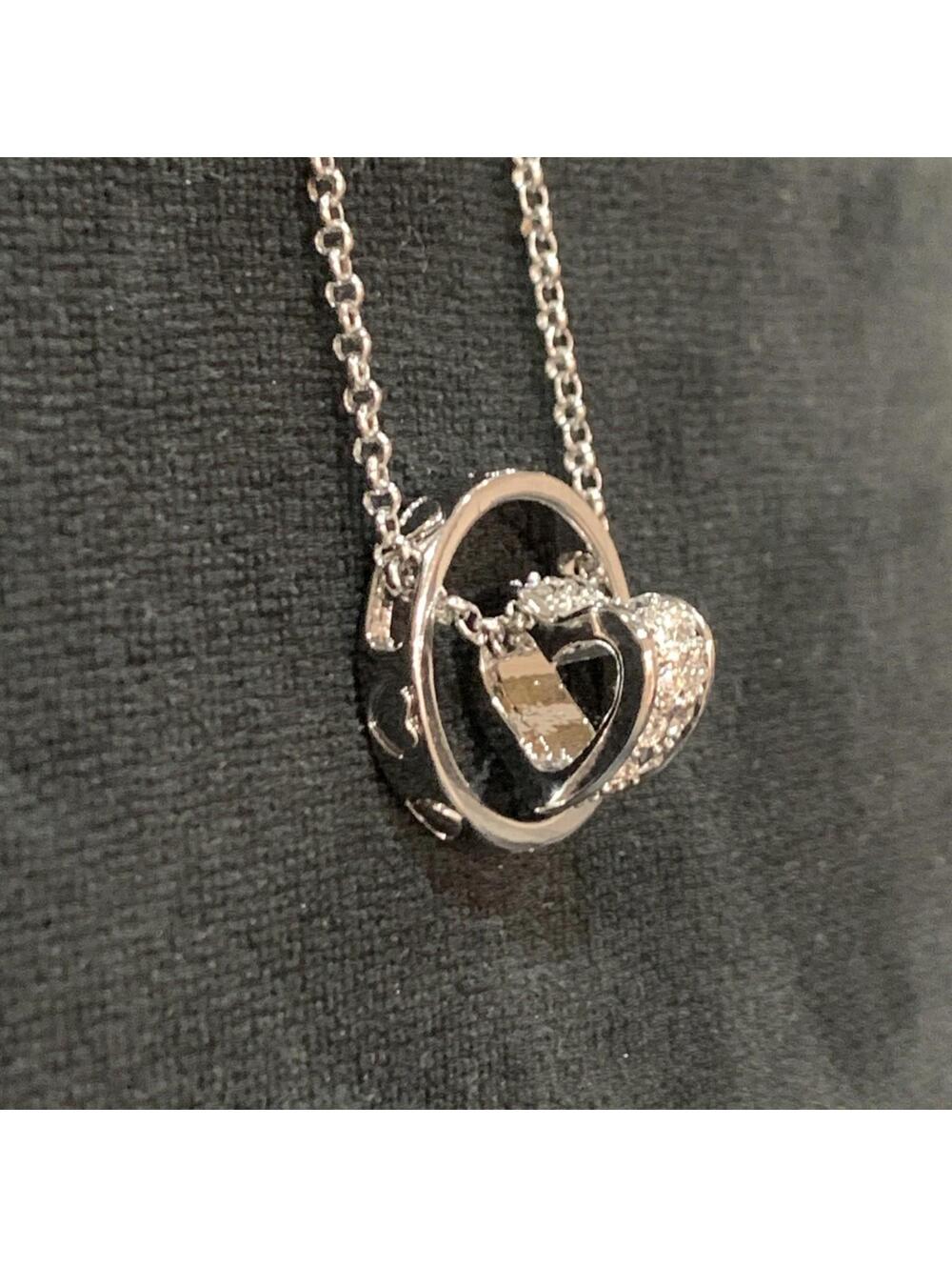 Gorgeous 18k White Gold RGP Necklace And Pendants, Heart